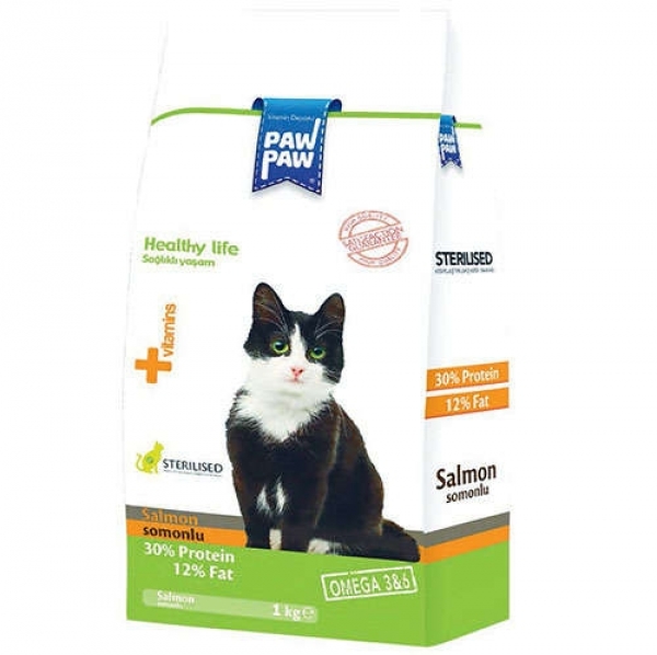 Paw Paw Somonlu Kısırlaştırılmış 1 kg Kedi Maması