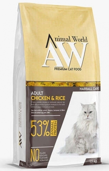 Animal World Tavuklu Yetişkin 1.5 kg Kedi Maması