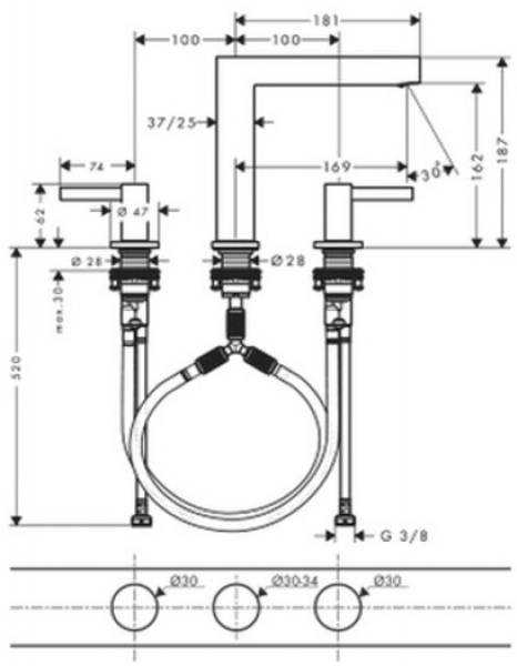 Hansgrohe Finoris 76034670 Lavabo Bataryası