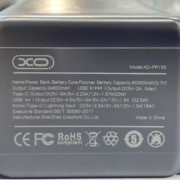 XO PR159 60000 mAh Powerbank