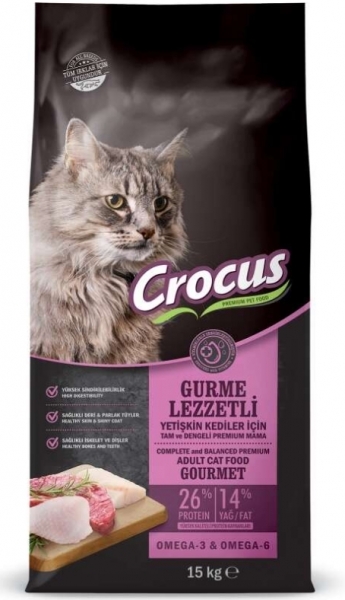 Crocus Gurme Tavuk, Balık ve Kuzu Etli 15 kg Kedi Maması