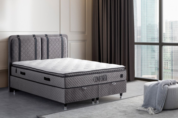 İndivani Comforti 200x200 Baza+Başlık+Yatak Seti