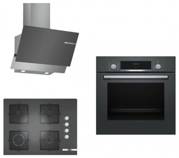 Bosch Gri Ankastre Set POP7C9O12O + HBF514BH0T + DWK65AD70R