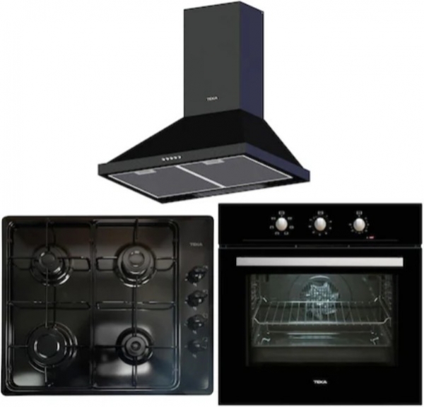 Teka Chef 3 64000462 Ankastre Set HLX 60 4G AI AL NAT BK + HE 715 BK + DBT 60 BK