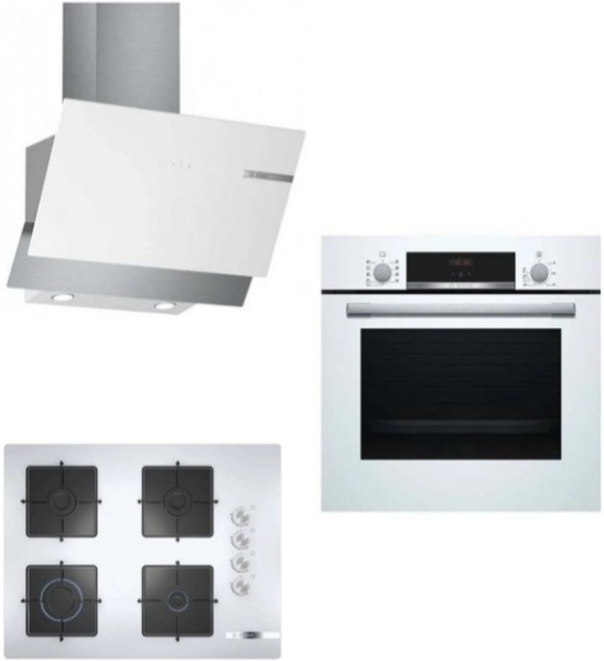 Bosch 244 Beyaz Ankastre Set POP7C2O12O + HBF534EW0T + DWK65AD20R