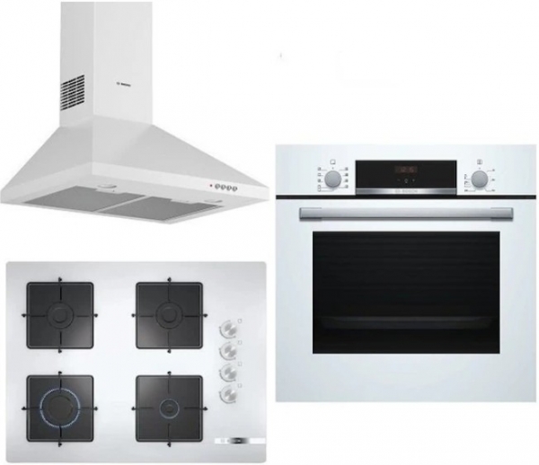 Bosch 185 Beyaz Ankastre Set POP7C2O12O + HBF534EW0T + DWP64CC20T