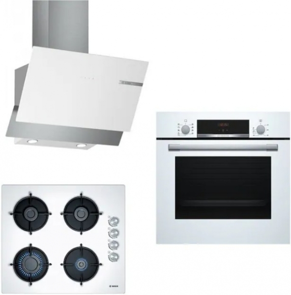Bosch 238 Beyaz Ankastre Set POP6C2O10O + HBF534EW0T + DWK65AD20R