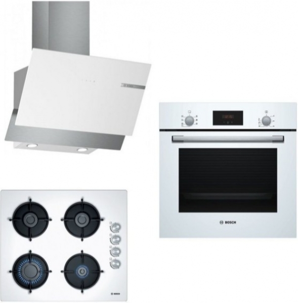 Bosch 236 Beyaz Ankastre Set POP6C2O10O + HBF113BV0T + DWK65AD20R