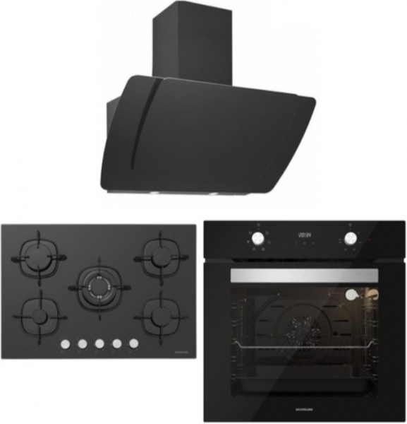 Silverline Siyah Ankastre Set CS5365B01 + BO6502B02 + 3373 Misto