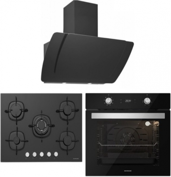 Silverline Siyah Ankastre Set CS5365B01 + BO6504B01 + 3373 Misto