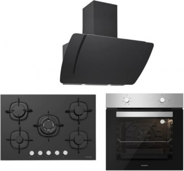 Silverline Siyah Ankastre Set CS5365B01 + BO6501X01 + 3373 Misto