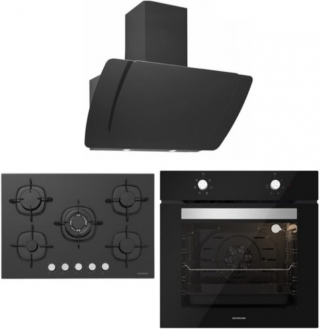 Silverline Siyah Ankastre Set CS5365B01 + BO6501B01 + 3373 Misto