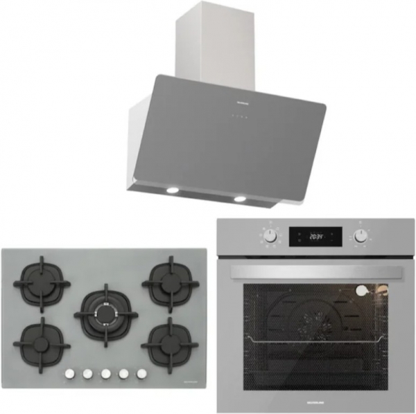 Silverline Gri Ankastre Set CS5364S01 + BO6504S01 + 3457 Soho 80
