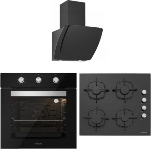 Silverline Siyah Ankastre Set CS5335B01 + BO6503B01 + 3373 Misto