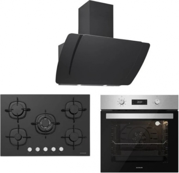 Silverline Siyah Ankastre Set CS5365B01 + BO6504X01 + 3373 Misto