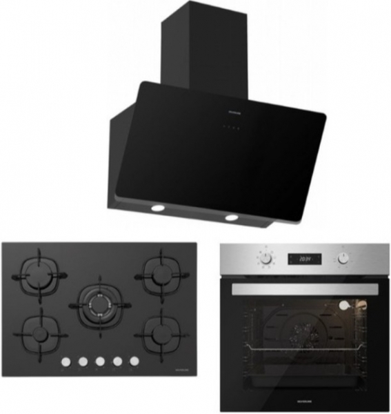 Silverline Siyah Ankastre Set CS5365B01 + BO6504X01 + 3457.6.110.02 Soho