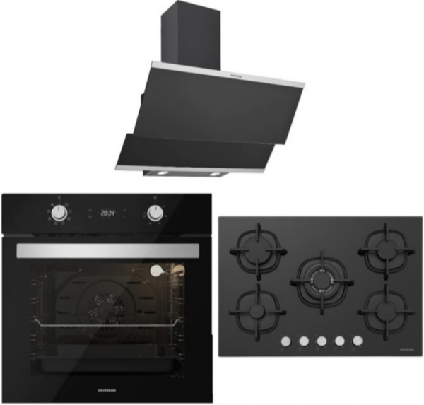 Silverline Siyah Ankastre Set CS5364B01 + BO6504B01 + 3420 Classy 60