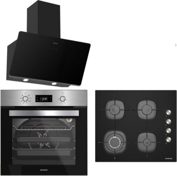 Silverline Siyah Ankastre Set CS5629B01 + BO6504X01 + 3457.6.110.02 Soho