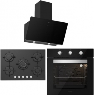 Silverline Siyah Ankastre Set CS5365B01 + BO6503B01 + 3457 Soho