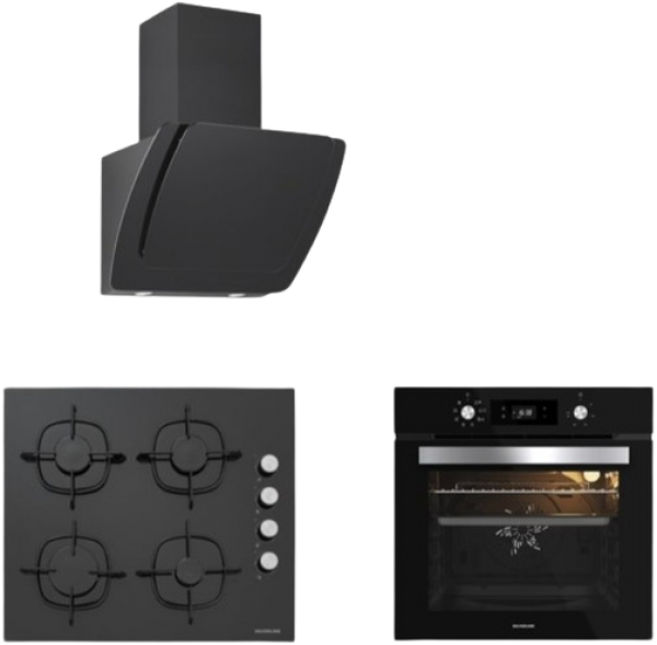 Silverline Siyah Ankastre Set CS5335B02 + BO65E4B01 + 3373 Misto