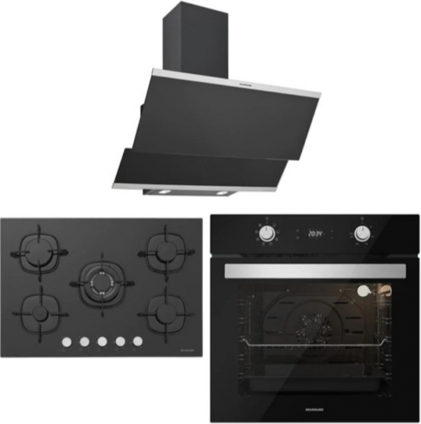 Silverline Siyah Ankastre Set CS5365B01 + BO6504B01 + 3420 Classy 90