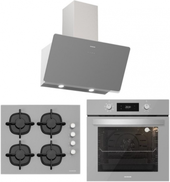 Silverline Gri Ankastre Set CS5343S01 + BO6504S01 + 3457 Soho