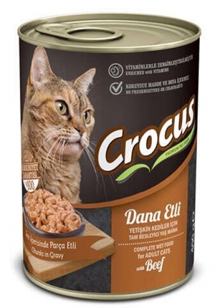 Crocus Dana Etli Sos İçinde Parça Etli 400 gr Kedi Maması