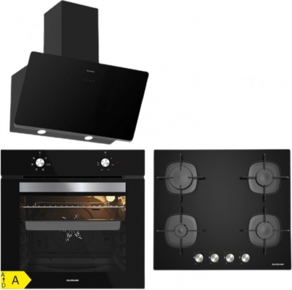 Silverline Siyah Ankastre Set CS5623B01 + BO65E1B01 + 3457.6.110.02 Soho