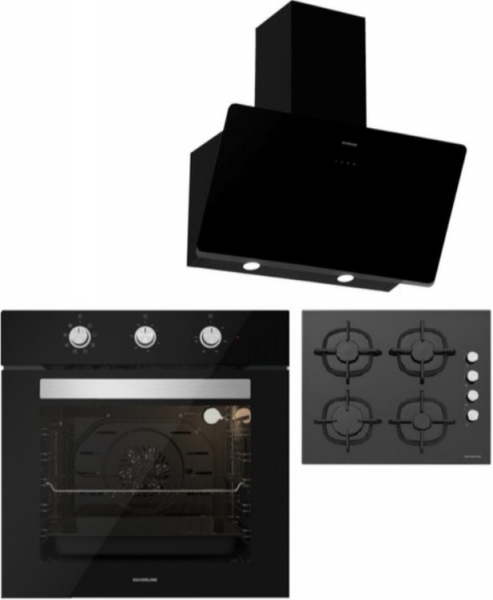 Silverline Siyah Ankastre Set CS5343B01 + BO6503B01 + 3457.6.110.02 Soho