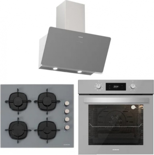 Silverline Gri Ankastre Set CS5335S01 + BO6504S01 + 3457 Soho