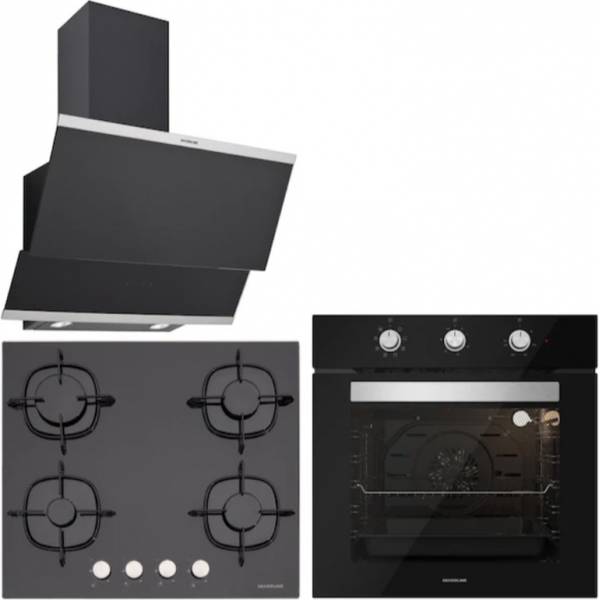 Silverline Siyah Ankastre Set CS5436B01 + BO6503B01 + 3420 Classy
