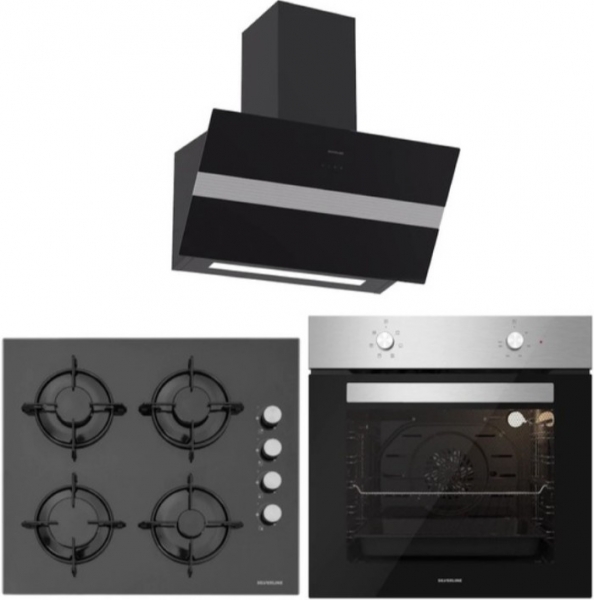 Silverline Siyah Ankastre Set CS5349B01 + BO6501X01 + 3472 BOLD