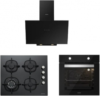 Silverline Siyah Ankastre Set CS5429B01 + BO65E1B01 + 3481 FLAM