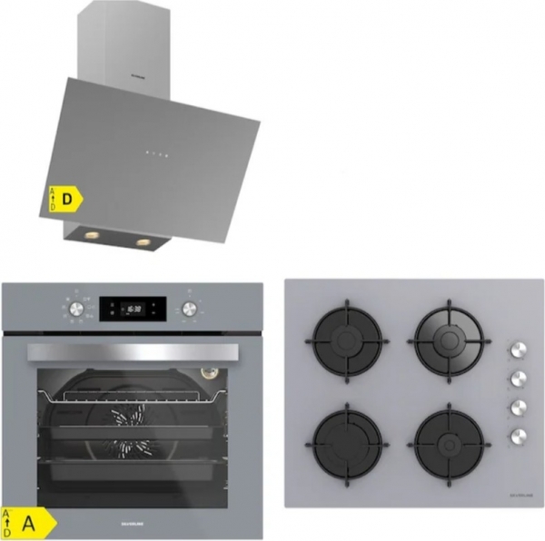 Silverline Gri Ankastre Set CS5349S01 + BO6504S01 + 3481 FLAM