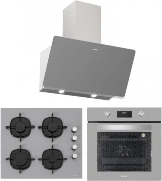Silverline Gri Ankastre Set CS5335S01 + BO6502S02 + 3457 Soho