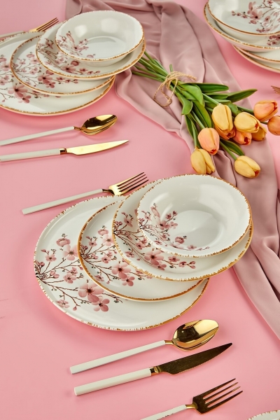 Erbaşlar Sakura Çiçeği 24 Parça Yemek Takımı (24 Parça)
