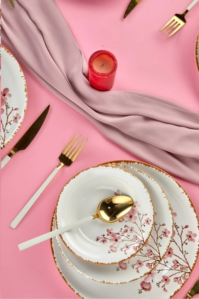 Erbaşlar Sakura Çiçeği 18 Parça Yemek Takımı (18 Parça)