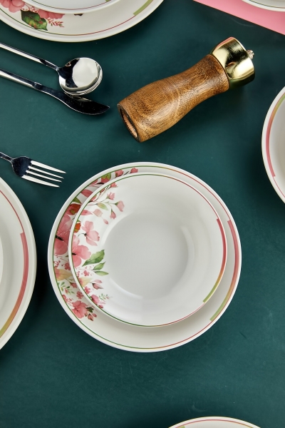 Erbaşlar Magnolya 24 Parça Yemek Takımı (Pembe / 24 Parça)