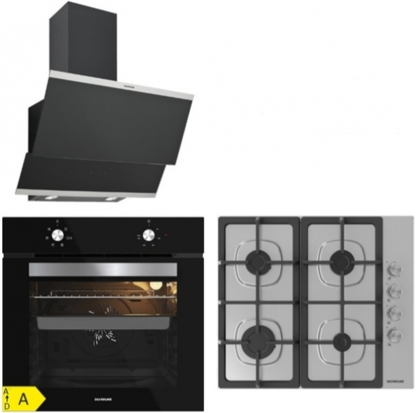 Silverline Siyah Ankastre Set AS5640X01 + BO65E1B01 + 3420 Classy