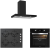 Silverline Siyah Ankastre Set CS5335B02 + BO65E4B01 + 3173 Quadro