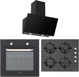 Silverline Siyah Ankastre Set CS5349B01 + BO6275B01 + 3457 Soho