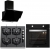 Silverline Siyah Ankastre Set FS5425B01 + BO6501B01 + 3490 Oslo 60