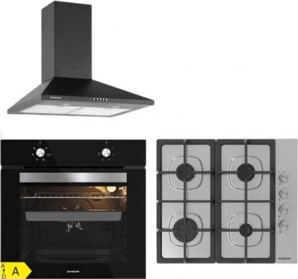 Silverline Siyah Ankastre Set AS5640X01 + BO65E1B01 + 2240 Conic