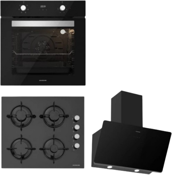 Silverline Siyah Ankastre Set CS5349B01 + BO6502B01 + 3457.6.110.02 Soho