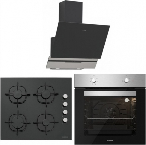 Silverline Siyah Ankastre Set CS5335B01 + BO6501X01 + 3450 Slimline 60