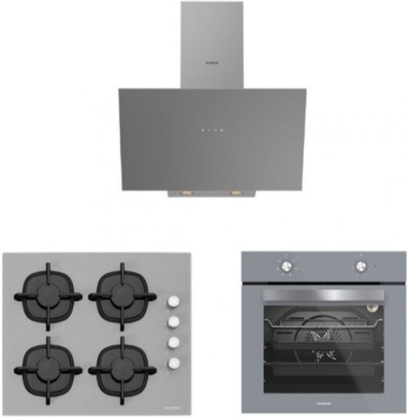 Silverline Gri Ankastre Set CS5343S01 + BO65E1S01 + 3481 Flam 60