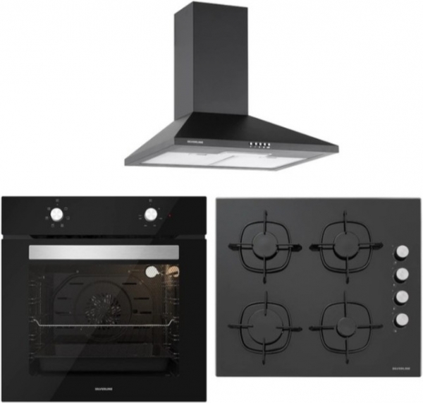 Silverline Siyah Ankastre Set CS5335B01 + BO6501B01 + 2240 Conic