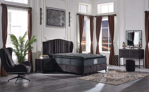 Tutku Ferro 160x200 Baza+Başlık+Yatak Seti