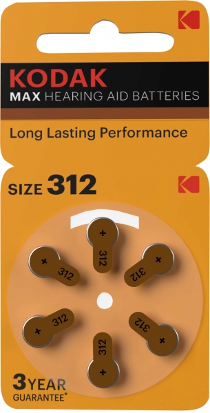 Kodak Hearing Aid Battery 312 Düğme Pil