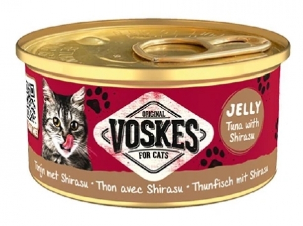 Voskes Jelly Ton ve Şirasu Balıklı Yetişkin 85 gr Kedi Maması
